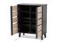 Melle Modern And Contemporary Two-Tone Oak Brown And Dark Gray 2-Door Wood Entryway Shoe Storage Cabinet SESC16108-Dark Grey/Hana Oak-Shoe Cabinet By Baxton Studio