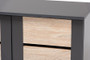 Melle Modern And Contemporary Two-Tone Oak Brown And Dark Gray 2-Door Wood Entryway Shoe Storage Cabinet SESC16108-Dark Grey/Hana Oak-Shoe Cabinet By Baxton Studio