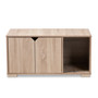 Jasper Modern And Contemporary Oak Finished 2-Door Wood Cat Litter Box Cover House SECHC150040WI-Hana Oak-Cat House By Baxton Studio