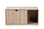 Jasper Modern And Contemporary Oak Finished 2-Door Wood Cat Litter Box Cover House SECHC150040WI-Hana Oak-Cat House By Baxton Studio