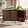 Jasper Modern And Contemporary Walnut Brown Finished 2-Door Wood Cat Litter Box Cover House SECHC150040WI-Columbia-Cat House By Baxton Studio