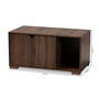 Jasper Modern And Contemporary Walnut Brown Finished 2-Door Wood Cat Litter Box Cover House SECHC150040WI-Columbia-Cat House By Baxton Studio