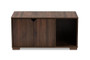 Jasper Modern And Contemporary Walnut Brown Finished 2-Door Wood Cat Litter Box Cover House SECHC150040WI-Columbia-Cat House By Baxton Studio