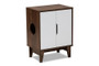 Romy Mid-Century Modern Two-Tone Walnut Brown And White Finished 2-Door Wood Cat Litter Box Cover House SECHC15001WI-Columbia/White-Cat House By Baxton Studio