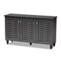 Winda Modern And Contemporary Dark Gray 3-Door Wooden Entryway Shoe Storage Cabinet SC864573 B-Dark Grey-Shoe Cabinet By Baxton Studio