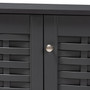 Winda Modern And Contemporary Dark Gray 3-Door Wooden Entryway Shoe Storage Cabinet SC864573 B-Dark Grey-Shoe Cabinet By Baxton Studio