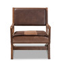 Rovelyn Rustic Brown Faux Leather Upholstered Walnut Finished Wood Lounge Chair Rovelyn-Dark Brown/Walnut-CC By Baxton Studio