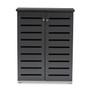 Adalwin Modern and Contemporary Dark Gray 2-Door Wooden Entryway Shoe Storage Cabinet SC863522M-Dark Grey-Shoe Cabinet By Baxton Studio