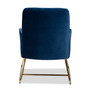 Sennet Glam and Luxe Navy Blue Velvet Fabric Upholstered Gold Finished Armchair SF1802-Navy Blue Velvet/Gold-CC By Baxton Studio