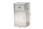 Serge French Industrial Silver Metal 1-Door Accent Storage Cabinet JY17B161-Silver-Cabinet By Baxton Studio
