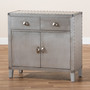 Romain French Industrial Silver Metal 2-Door Accent Storage Cabinet LD18B051-Silver-Cabinet By Baxton Studio