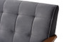 Asta Mid-Century Modern Grey Velvet Fabric Upholstered Walnut Finished Wood 3-Piece Living Room Set TOGO-Grey Velvet/Walnut-3PC SF Set By Baxton Studio