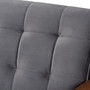 Asta Mid-Century Modern Grey Velvet Fabric Upholstered Walnut Finished Wood 3-Piece Living Room Set TOGO-Grey Velvet/Walnut-3PC SF Set By Baxton Studio