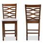 Lanier Modern and Contemporary Grey Fabric Upholstered Walnut Brown Finished 2-Piece Wood Counter Height Pub Chair Set Set RH318P-Grey/Walnut-PC By Baxton Studio