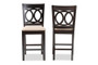 Lenoir Modern and Contemporary Sand Fabric Upholstered Espresso Brown Finished Wood 2-Piece Counter Height Pub Chair Set RH315P-Sand/Dark Brown-PC By Baxton Studio