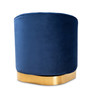 Fiore Glam and Luxe Royal Blue Velvet Fabric Upholstered Brushed Gold Finished Swivel Accent Chair TSF-6642-Royal Blue/Gold-CC By Baxton Studio