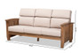 Charlotte Modern Classic Mission Style Taupe Fabric Upholstered Walnut Brown Finished Wood 3-Seater Sofa SW3513-Taupe/Walnut-M17-SF By Baxton Studio