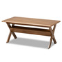 Sarai Modern Transitional Walnut Brown Finished Rectangular Wood Coffee Table SW3333-Walnut-M17-CT By Baxton Studio