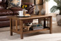 Rylie Traditional Transitional Mission Style Walnut Brown Finished Rectangular Wood Coffee Table SW135-Walnut-M17-CT By Baxton Studio