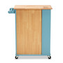 Liona Modern and Contemporary Sky Blue Finished Wood Kitchen Storage Cart RT599-OCC-Natural/Sky Blue-Cart By Baxton Studio