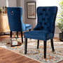 Remy Modern Transitional Navy Blue Velvet Fabric Upholstered Espresso Finished 2-Piece Wood Dining Chair Set Set WS-F458-Navy Blue Velvet/Espresso-DC By Baxton Studio
