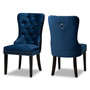 Remy Modern Transitional Navy Blue Velvet Fabric Upholstered Espresso Finished 2-Piece Wood Dining Chair Set Set WS-F458-Navy Blue Velvet/Espresso-DC By Baxton Studio