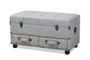 Flynn Modern Transitional Grey Fabric Upholstered 2-Drawer Storage Trunk Ottoman JY19A416-Grey-Otto By Baxton Studio