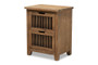Clement Rustic Transitional Medium Oak Finished 2-Drawer Wood Spindle Nightstand LD19A004-Medium Oak-NS By Baxton Studio