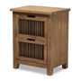 Clement Rustic Transitional Medium Oak Finished 2-Drawer Wood Spindle Nightstand LD19A004-Medium Oak-NS By Baxton Studio