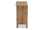 Clement Rustic Transitional Medium Oak Finished 2-Door Wood Spindle Accent Storage Cabinet LD19A005-Medium Oak-Cabinet By Baxton Studio