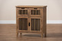Clement Rustic Transitional Medium Oak Finished 2-Door and 2-Drawer Wood Spindle Accent Storage Cabinet LD19A006-Medium Oak-Cabinet By Baxton Studio