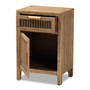 Clement Rustic Transitional Medium Oak Finished 1-Door and 1-Drawer Wood Spindle Nightstand LD19A008-Medium Oak-NS By Baxton Studio