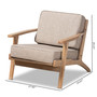 Sigrid Mid-Century Modern Light Grey Fabric Upholstered Antique Oak Finished Wood Armchair  Sigrid-Light Grey/Antique Oak-CC By Baxton Studio