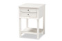 Willow Modern Transitional White Finished 2-Drawer Wood Nightstand SR1801426-White-NS By Baxton Studio