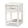Willow Modern Transitional White Finished 2-Drawer Wood Nightstand SR1801426-White-NS By Baxton Studio