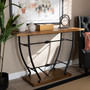 Leigh Vintage Rustic Industrial Distressed Wood and Black Metal Finished Entryway Console Table YLX-9096 By Baxton Studio