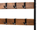 Aislin Vintage Rustic Industrial Distressed Wood and Black Metal Finished Entryway Hall Tree SR1802053-Rustic Brown/Black-Coat Hanger By Baxton Studio
