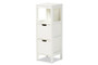 Reuben Cottage and Farmhouse White Finished 2-Drawer Wood Storage Cabinet SR1801195-White-Cabinet By Baxton Studio