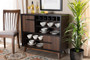 Margo Mid-Century Modern Two-Tone Walnut Brown and Black Finished Wood Wine Storage Cabinet RT676-OCC-Walnut/Black-Cabinet By Baxton Studio