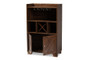 Carrie Transitional Farmhouse Walnut Brown Finished Wood Wine Storage Cabinet RT677-OCC-Walnut-Cabinet By Baxton Studio