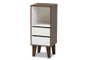 Senja Modern and Contemporary Two-Tone White and Walnut Brown Finished Wood 2-Drawer Bookcase BC 6132-01-Columbia/White-Bookcase By Baxton Studio