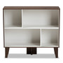 Senja Modern and Contemporary Two-Tone White and Walnut Brown Finished Wood 4-Shelf Bookcase BC 6289-01-Columbia/White-Bookcase By Baxton Studio