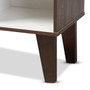 Senja Modern and Contemporary Two-Tone White and Walnut Brown Finished Wood 4-Shelf Bookcase BC 6289-01-Columbia/White-Bookcase By Baxton Studio