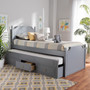 Mariana Traditional Transitional Grey Finished Wood Twin Size 3-Drawer Storage Bed with Pull-Out Trundle Bed Mariana-Grey-3DW-Twin By Baxton Studio