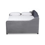 Freda Transitional and Contemporary Grey Velvet Fabric Upholstered and Button Tufted Full Size Daybed Freda-Grey Velvet-Daybed-Full By Baxton Studio