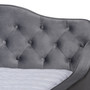 Freda Transitional and Contemporary Grey Velvet Fabric Upholstered and Button Tufted Queen Size Daybed Freda-Grey Velvet-Daybed-Queen By Baxton Studio