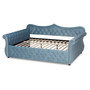 Abbie Traditional and Transitional Light Blue Velvet Fabric Upholstered and Crystal Tufted Full Size Daybed Abbie-Light Blue Velvet-Daybed-Full By Baxton Studio