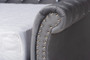 Abbie Traditional and Transitional Grey Velvet Fabric Upholstered and Crystal Tufted Full Size Daybed  Abbie-Grey Velvet-Daybed-Full By Baxton Studio