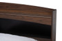 Christopher Modern and Contemporary Rustic Walnut Brown Finished Wood Queen Size Platform Bed with Shelves SEBED13015026-Columbia/Black-Queen By Baxton Studio