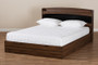 Christopher Modern and Contemporary Rustic Walnut Brown Finished Wood Queen Size Platform Bed with Shelves SEBED13015026-Columbia/Black-Queen By Baxton Studio